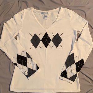 Geoffrey Beene argyle sweater